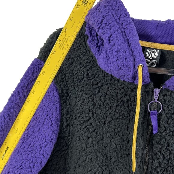 NFL Team Apparel NWT Baltimore Ravens M/L Sherpa Fleece Shacket Black Full Zip - Picture 8 of 16